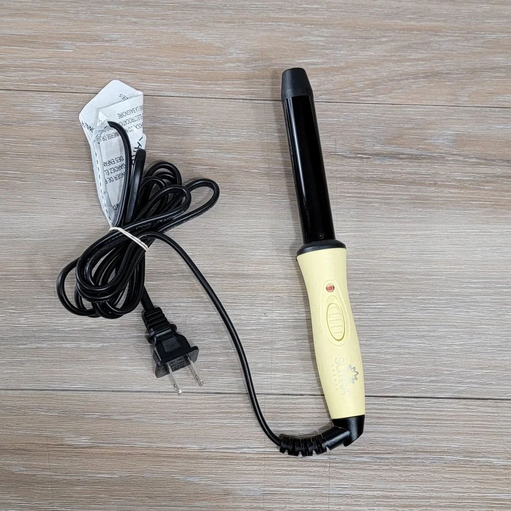 Sutra Beauty Mini Curling Wand Yellow Ceramic Tourmaline Travel Styler 30CIM-B53